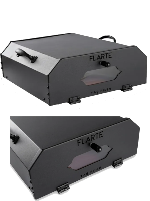 Flarte Ocak Üstü Taş Fırın Camlı Pro Model