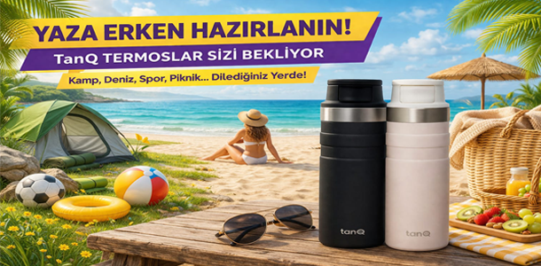 TanQ Ömür Boyu Garantili Active Paslanmaz Çelik Termos Titan Black 350 ML