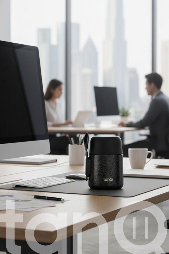 TanQ Ömür Boyu Garantili Bento Çelik Yemek Termosu Titan Black 500 ML