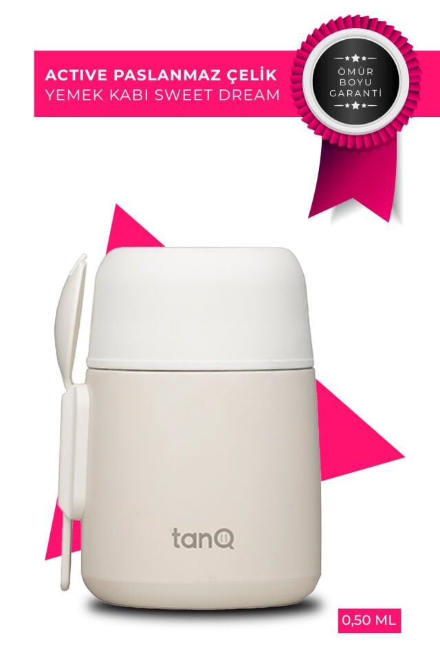 TanQ Ömür Boyu Garantili Bento Çelik Yemek Termosu Sweet Dream 500ML