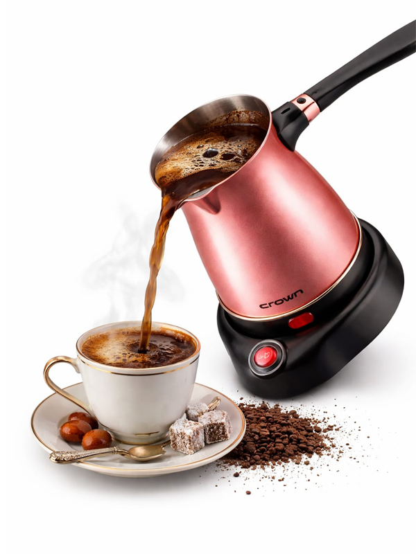 Crown Cr-7101 Renkli Çelik Cezve-Crown Renkli Türk Kahve Makinesi