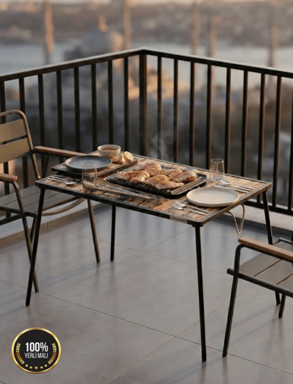 Katlanır Kamp Mangal Masası -Mangallı Piknik Masası