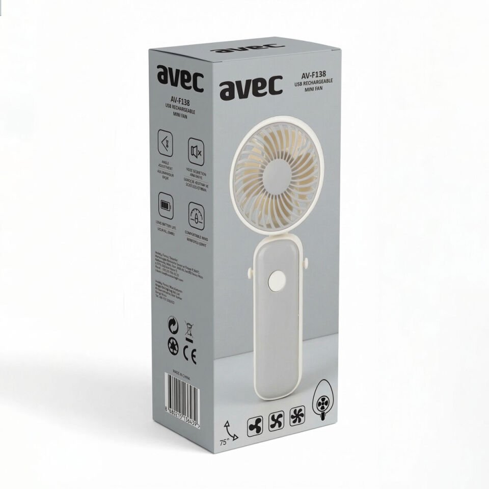 AVEC AV-F138 USB ŞARJLI MİNİ FAN
