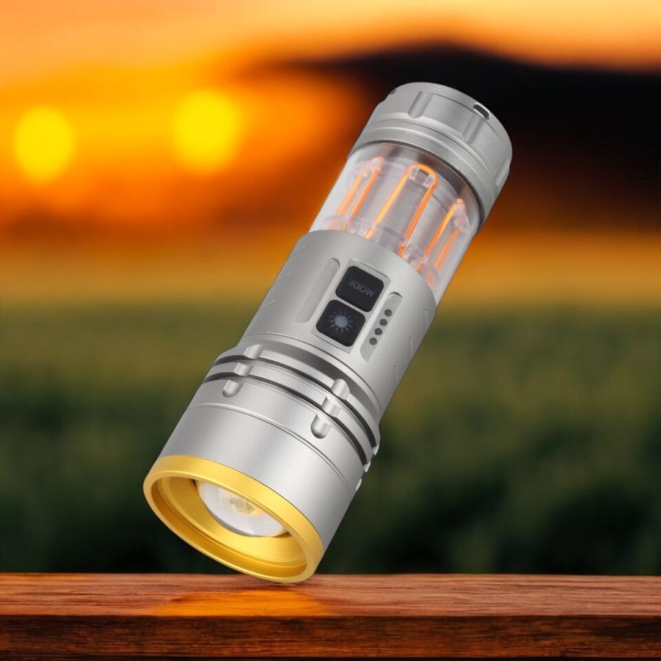 Panther PT-4128 USB Şarjlı Profesyonel Çift LED El Feneri