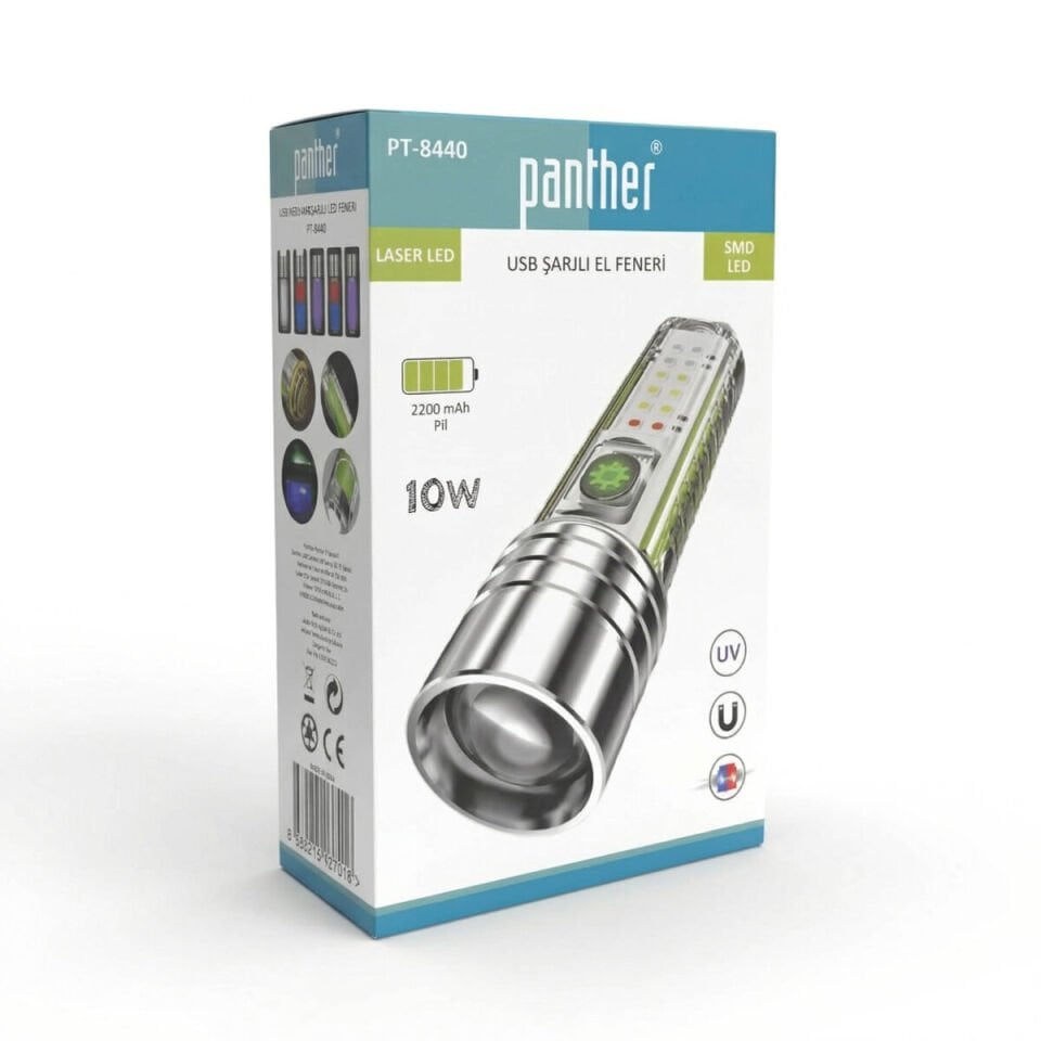Panther PT-8440 USB Şarjlı El Feneri