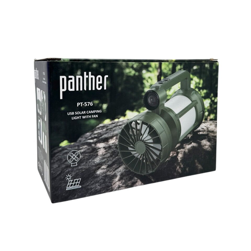 Panther PT-576 USB Şarjlı Solar Fanlı Kamp Lambası