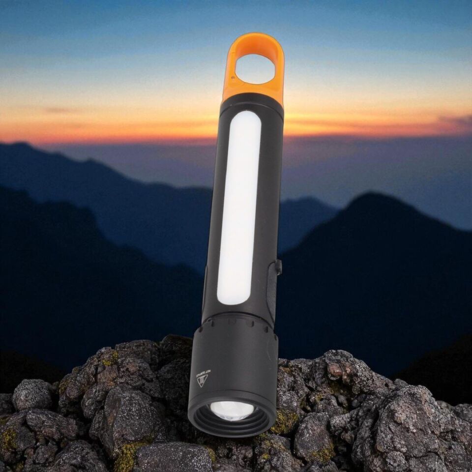 Panther PT-8463 USB Şarjlı Profesyonel Klipsli Çift LED El Feneri