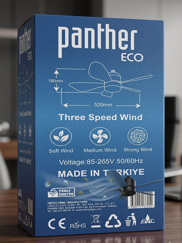 Panther Eco Fan Light 3İn1 Tavan Tipi Kumandalı Vantilatör