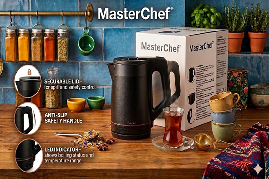 MasterChef Çelik Kettle Plasik Kaplama 1,8lt