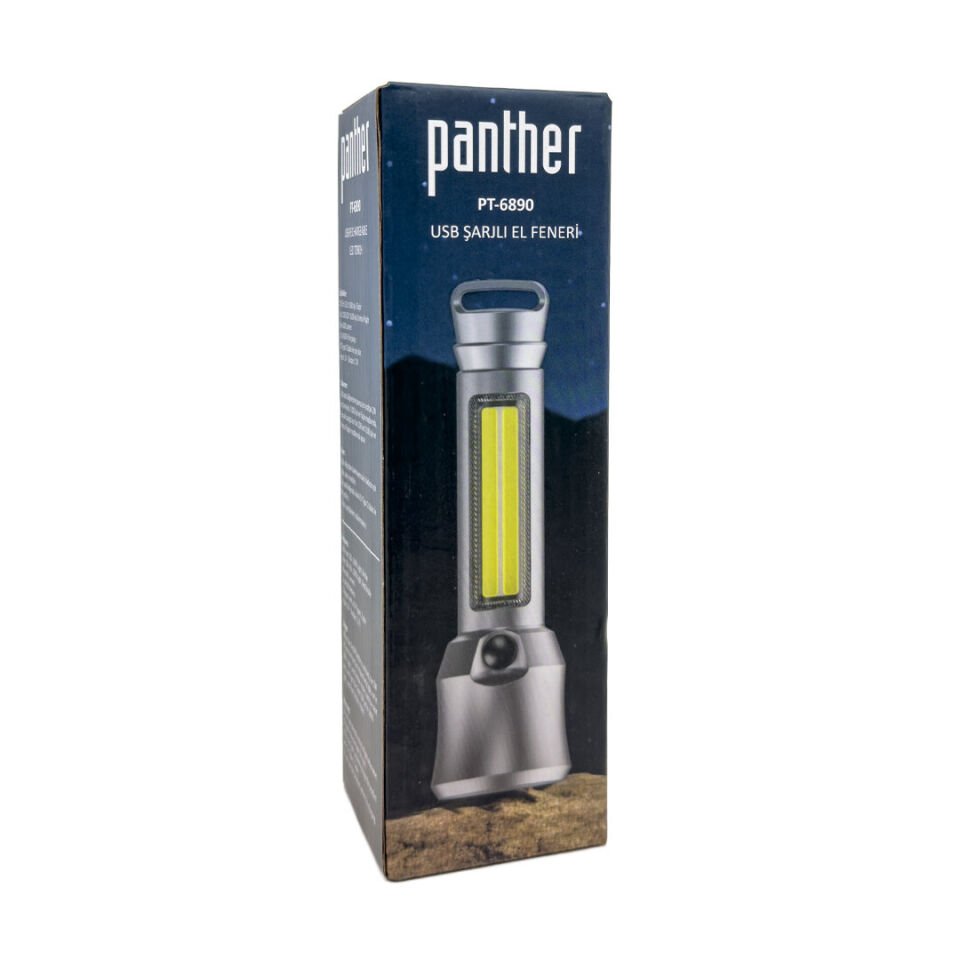 Panther PT-6890 USB Şarjlı Çift LED Fonksiyonel El Feneri