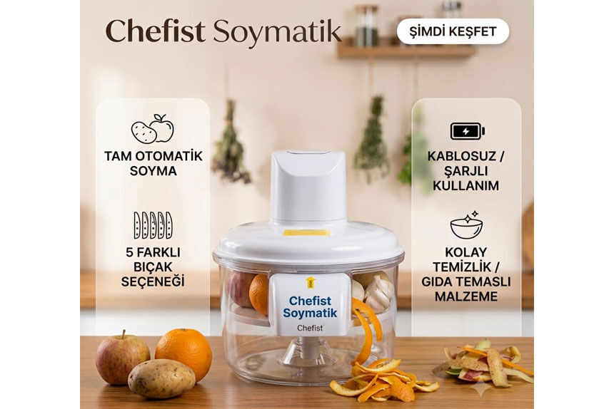 CHEFİST ŞARJLI MEYVE VE SEBZE SOYMATİK