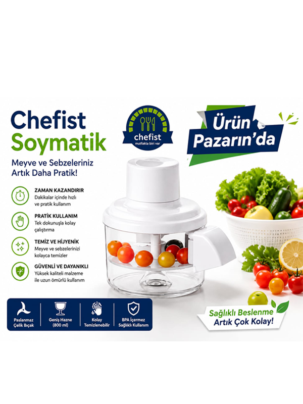 CHEFİST ŞARJLI MEYVE VE SEBZE SOYMATİK
