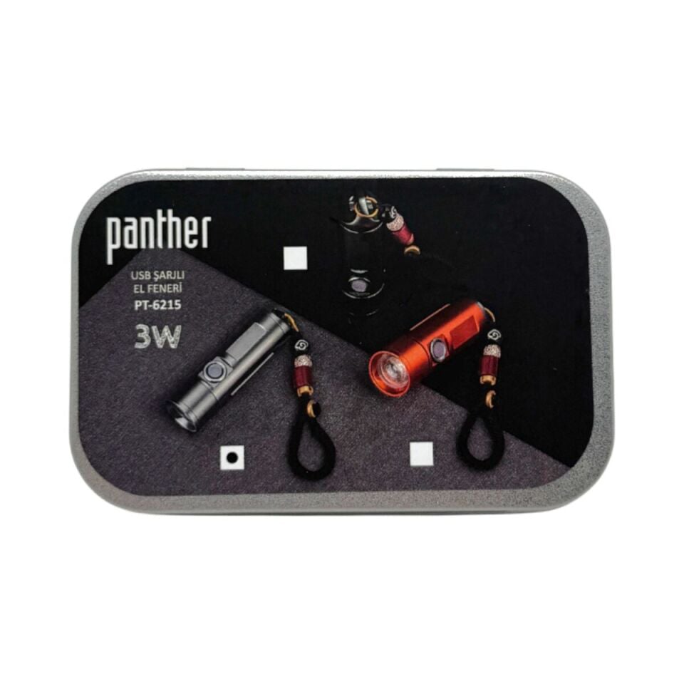 Panther PT-6215 USB Şarjlı Profesyonel Anahtarlık Tipi El Feneri