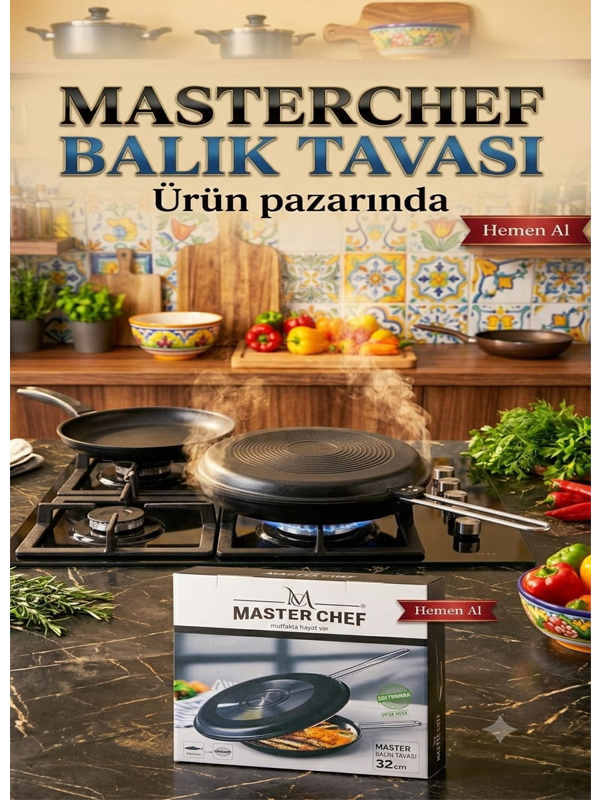 MasterChef İkiz Balık Tavası 32 Cm – Mutfaklarda Profesyonel