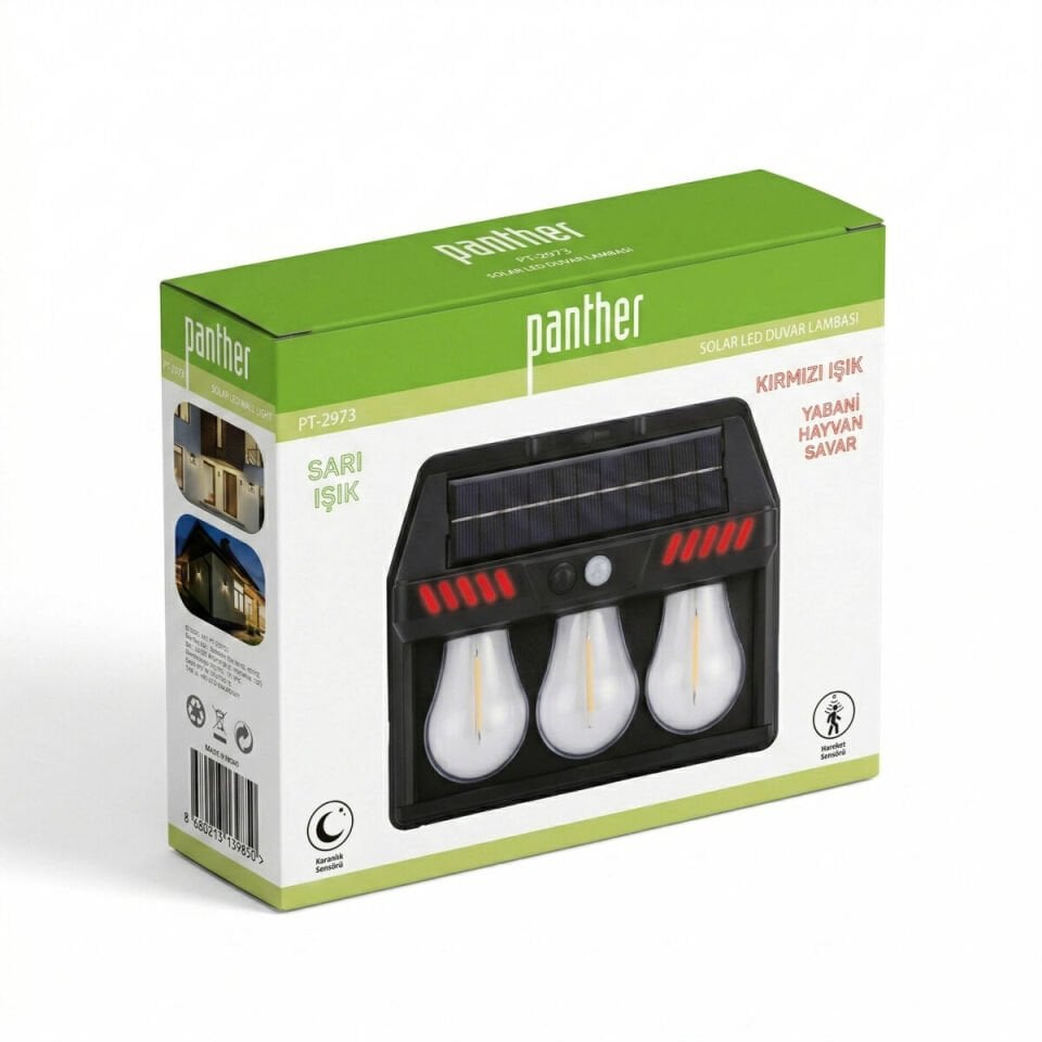 Panther Pt-2973 Solar Led Duvar Lambası